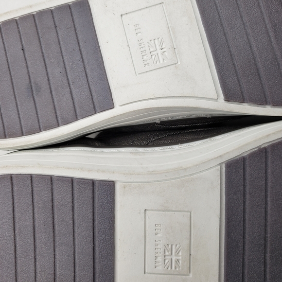 Ben Sherman Mens Gray Linen Look Lace Up Sneakers Sz 8 - Picture 9 of 10